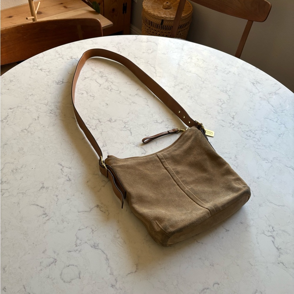 Vintage Coach Suede Shoulder Bag - Picture 3 of 11